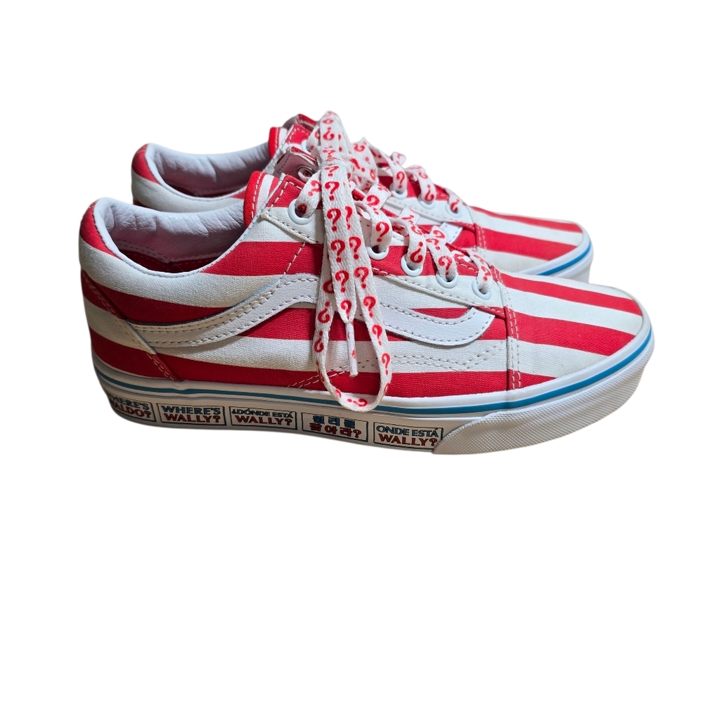 Vans Old Skool Where's Waldo Limited Edition Sneakers, Red/White, W Sz 7.5 M 6 - Picture 2 of 12